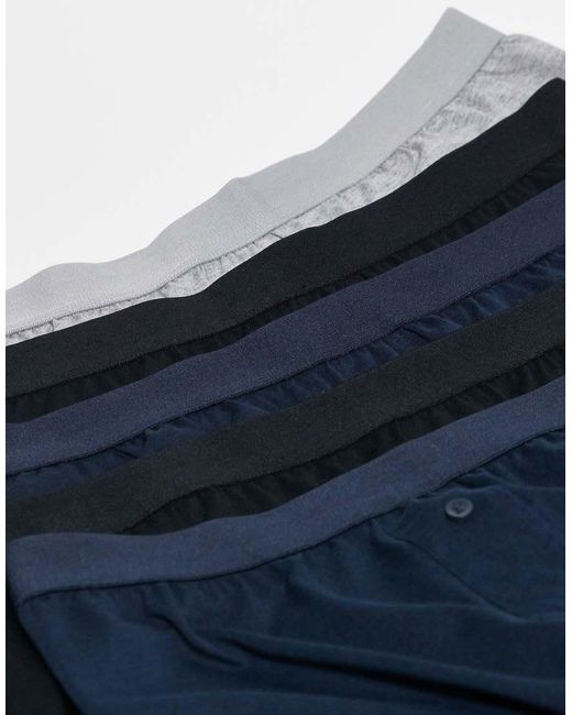 ASOS Blue 5 Pack Jersey Boxer for men