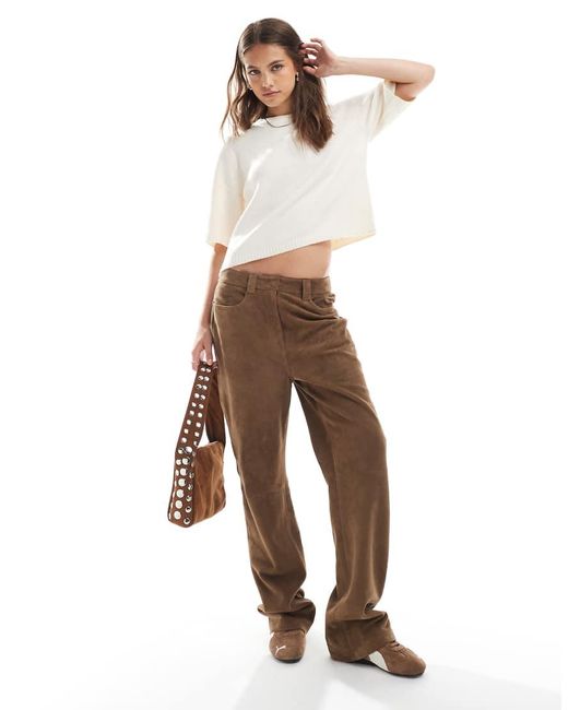 Vero Moda Rechte Zachte Gebreide Top Met Korte Mouwen in het White