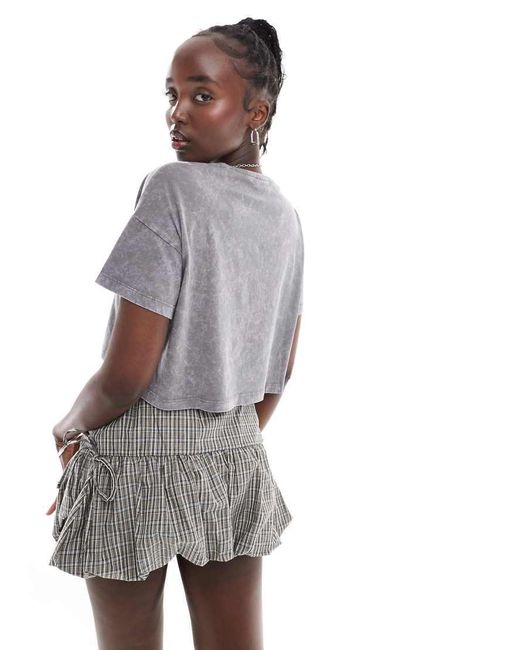 Noisy May Gray Boxy Fit Cropped Top
