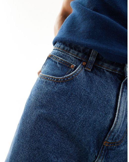 ASOS Blue Oversized Tapered Jeans for men
