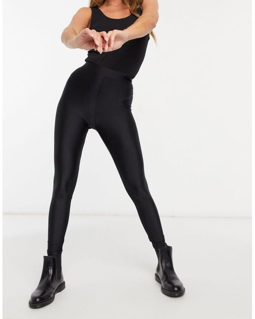 Leggings lucidi neri di Pull Bear in Nero Lyst