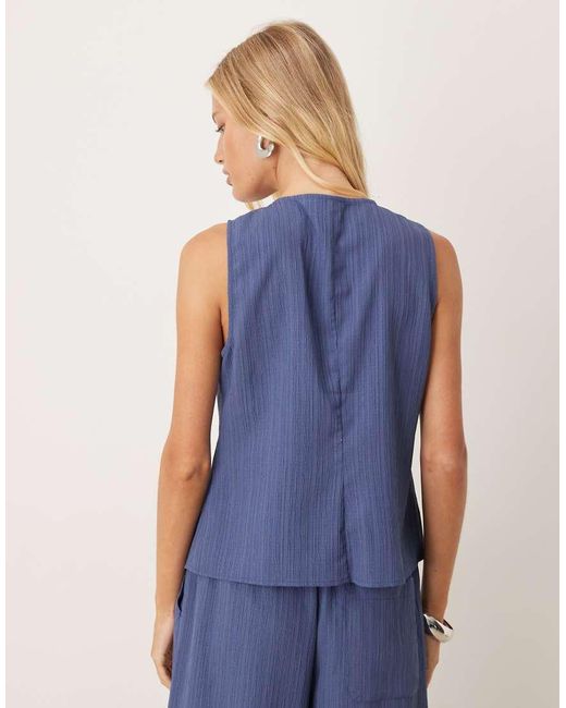 ASOS Blue Crinkle Top Co-ord