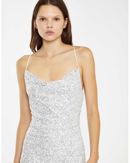 Glamorous White Cowl-Neck Mini-Dress