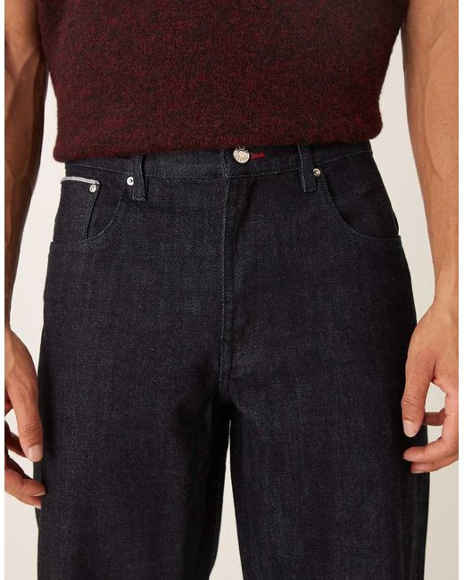 ASOS Blue Premium Selvedge Straight Jeans for men
