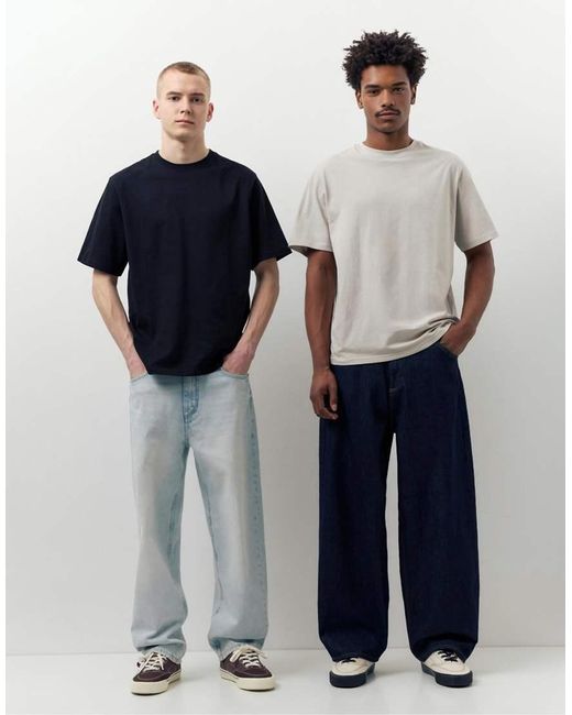 Pull&Bear Set Van 2 Eenvoudige T-Shirts in het Blue voor heren