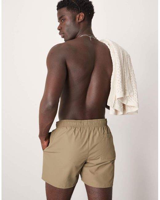 Calvin Klein Natural Drawstring Logo Swim Shorts for men