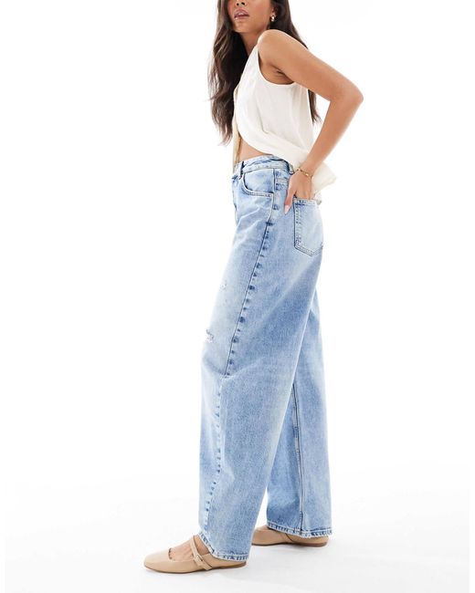 ASOS Blue High Waisted Barrel Jeans