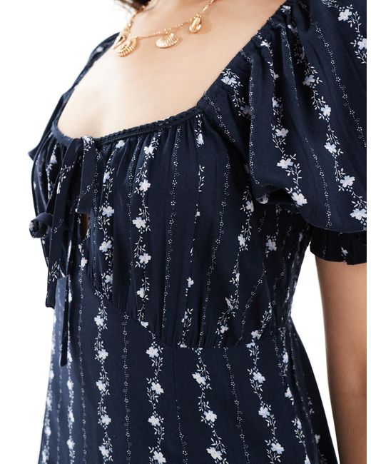 Miss Selfridge Blue Spun Tea Dress