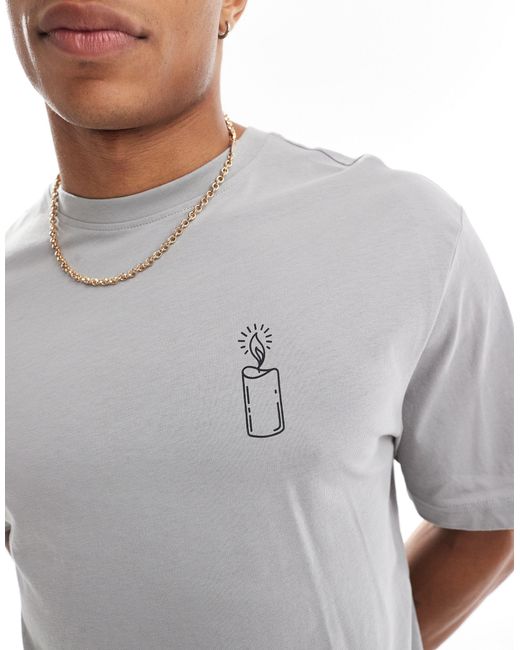 T-shirt décontracté avec imprimé main Only & Sons pour homme en coloris Gray