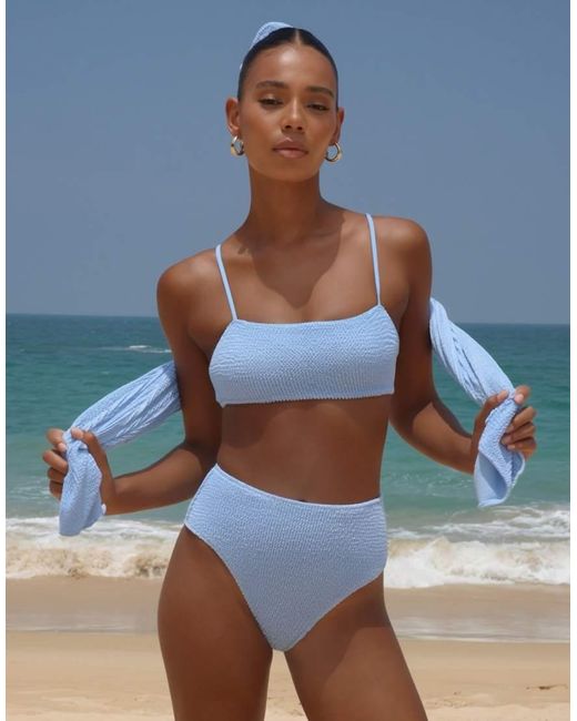 Moda Minx Blue Scrunch High Waist Bikini Bottom
