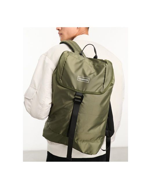 Consigned Green Flap Over Backpack for men