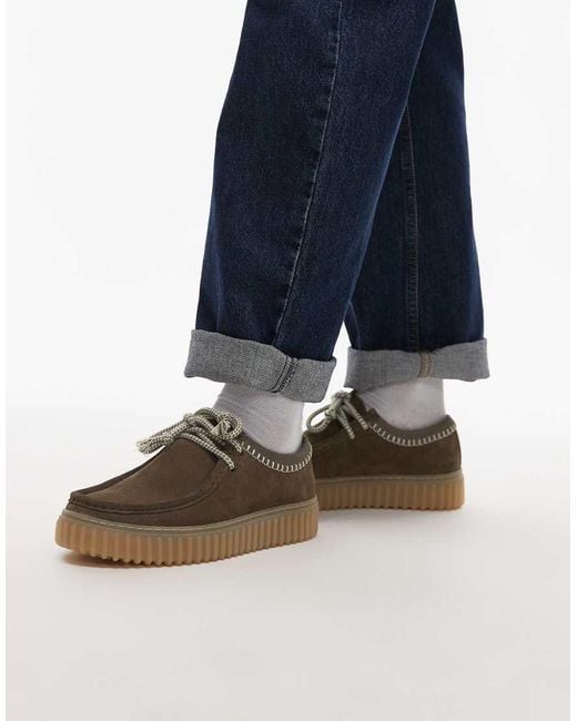 Clarks Blue Torhill Suede Lo Shoe for men