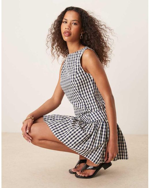 ASOS White Drop Waist Belted Mini