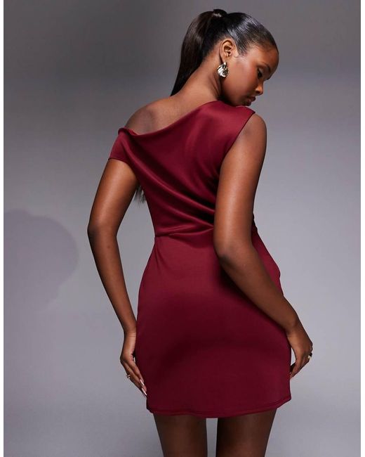 ASOS Purple Off Shoulder Sculpted Mini Dress