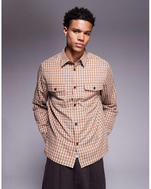 ASOS Men's Gray Regular Fit Check Shirt