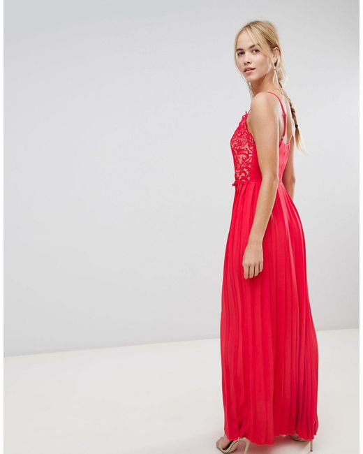 little mistress red pleated dress