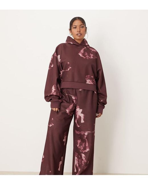 ASOS Red Asos Design Curve Co-ord Straight Leg jogger With All Over Floral Design