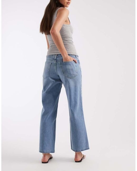 Hollister Blue Low Waist Ripped baggy Jeans