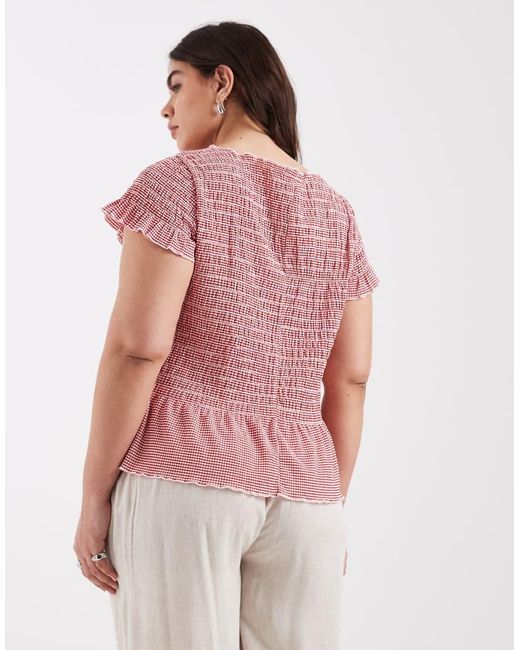 ONLY Pink Ruched Detail Boatneck Top