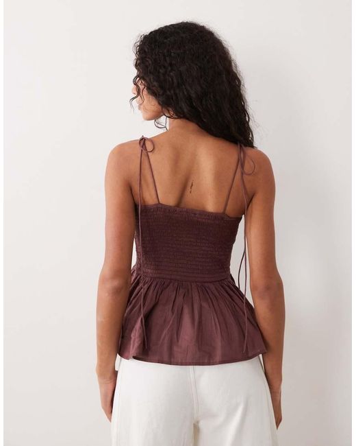 ASOS Shirred Detail Peplum Cami
