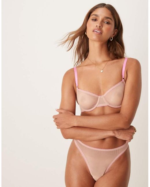 Dora Larsen Brown Polly Tulle Underwired Bra
