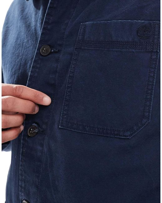 Timberland – kempshire – chore-jacke aus verwaschenem canvas in Blue für Herren