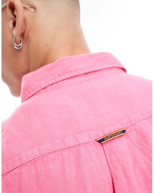 Studios - chemise décontractée en lin Superdry pour homme en coloris Pink