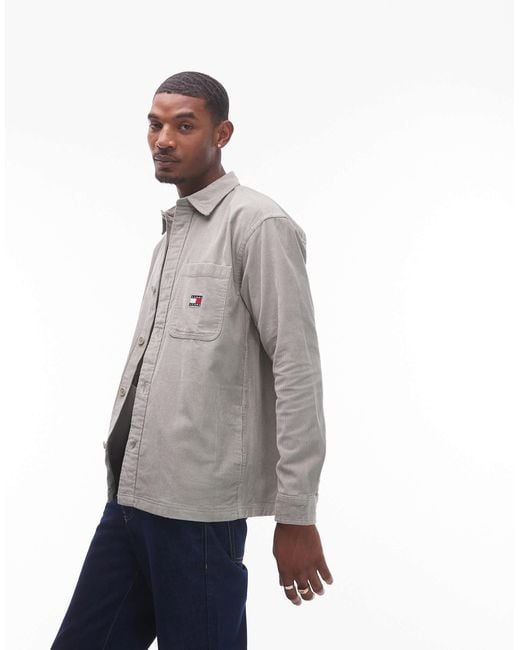 Tommy Hilfiger – hemdjacke aus cord in Gray für Herren
