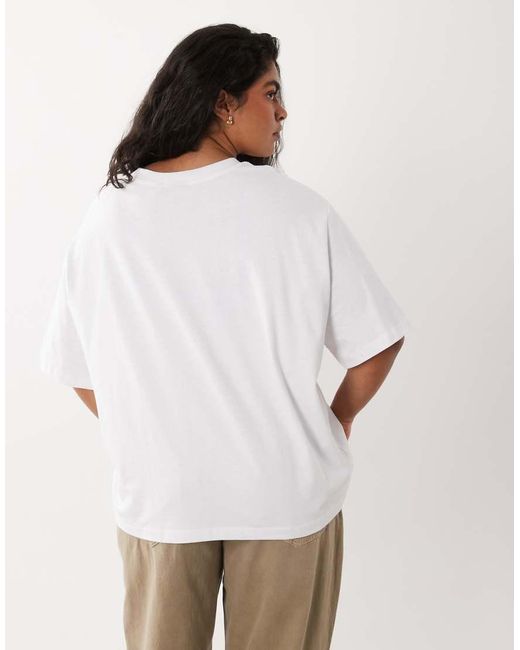 ASOS White Asos Design Curve Oversized T-shirt With Watercolour Flower Graphic