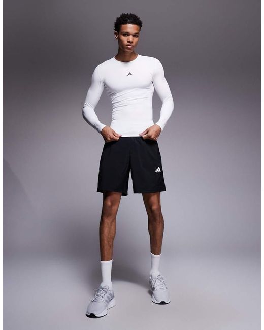 Adidas Originals Gray Adidas Training Tech Fit Long Sleeve Top for men