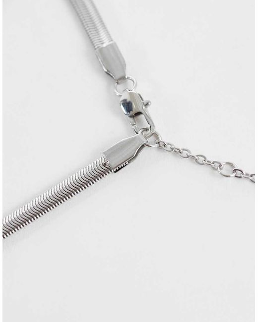 ASOS White Waterproof Stainless Steel Flat Chain Bracelet for men