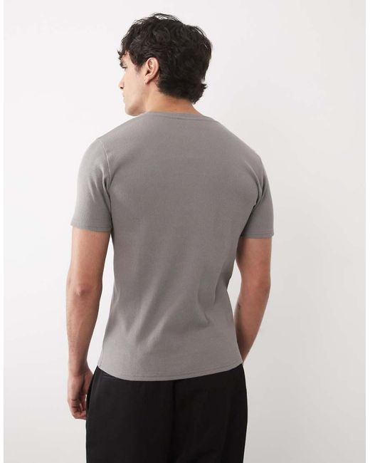 ASOS White Muscle Fit T-shirt With Notch Neck for men