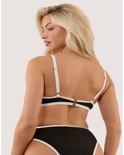 Wolf & Whistle Black Ally & Ivory Underwired Bikini Top