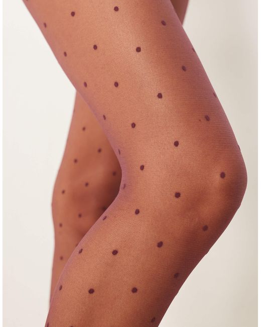 Collants à mini pois - bordeaux ASOS en coloris Blue
