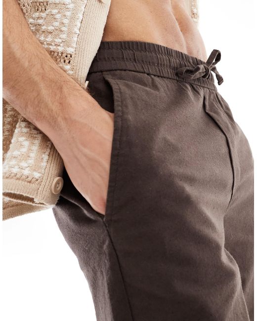 Short noué à la taille en lin mélangé Only & Sons pour homme en coloris Natural