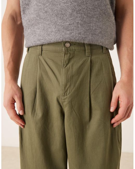 Pantalon chino fuselé oversize - kaki ASOS pour homme en coloris Natural