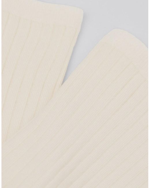 Calzedonia White Ribbed Short Socks