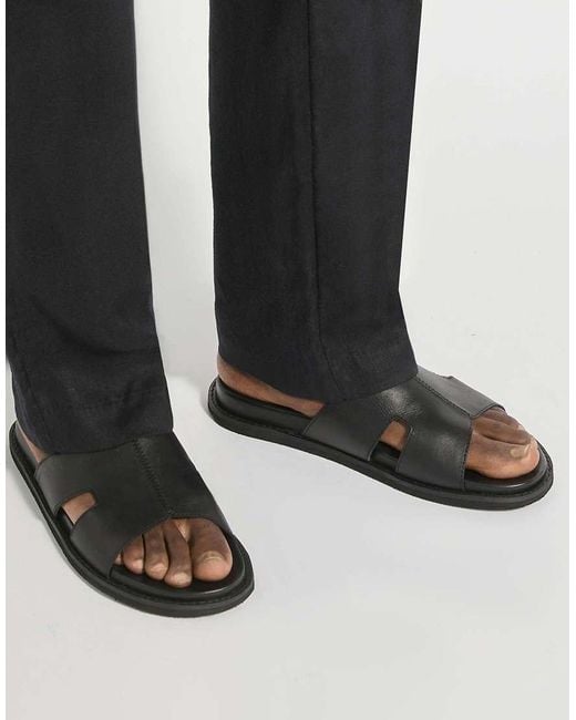 Dune Black Ishaa Smart Sandals for men