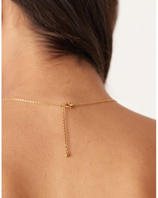 Collier en acier inoxydable imperméable avec pendentif céleste ASOS en coloris Brown