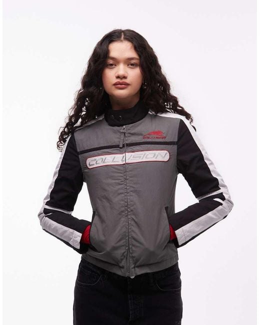Collusion Black Padded Motorcross Jacket