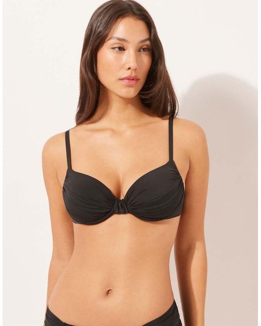 Calzedonia Black Padded Push-Up Bikini Top Indonesia