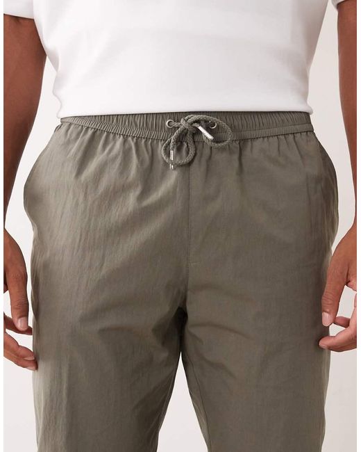 ASOS Brown Slim Pull On Trousers for men