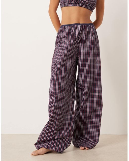 ASOS Purple Wide Leg Pajama Pants With Elastic Waistband