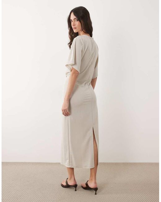 Mango Natural T-Shirt Dress With Twist Detail