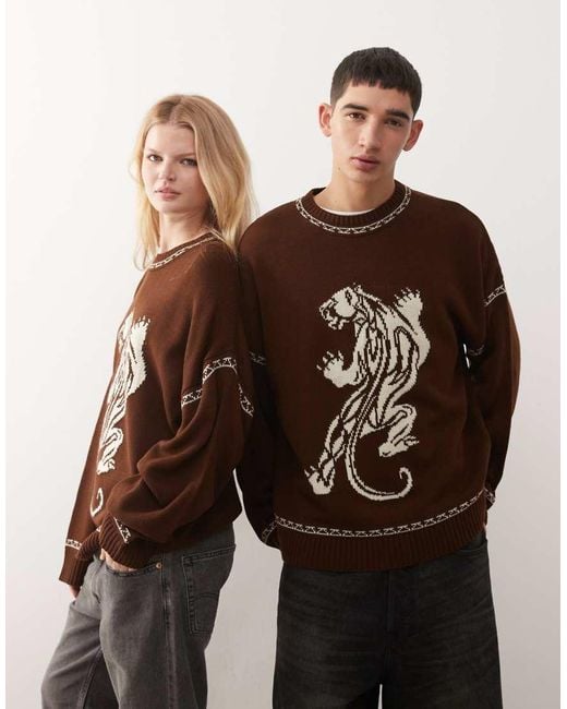Collusion Brown Unisex Jumper