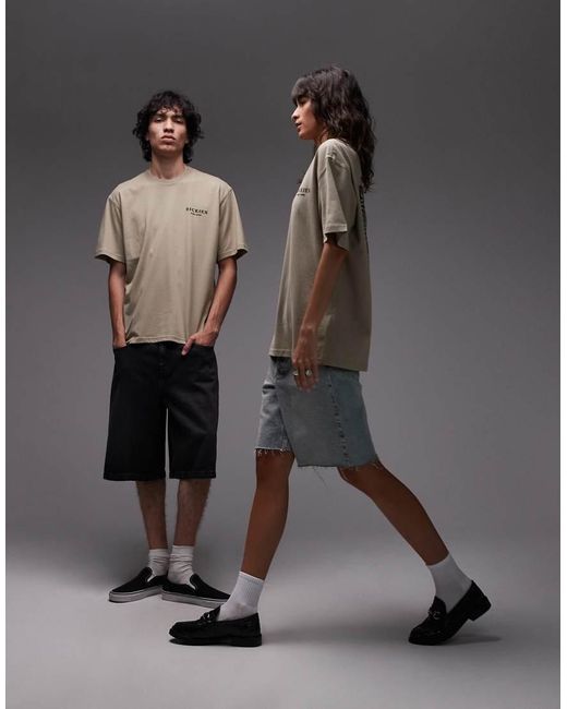T-Shirt Color Cuoio Chiaro Con Grafica "Oatfield" Sul Retro di Dickies in Black