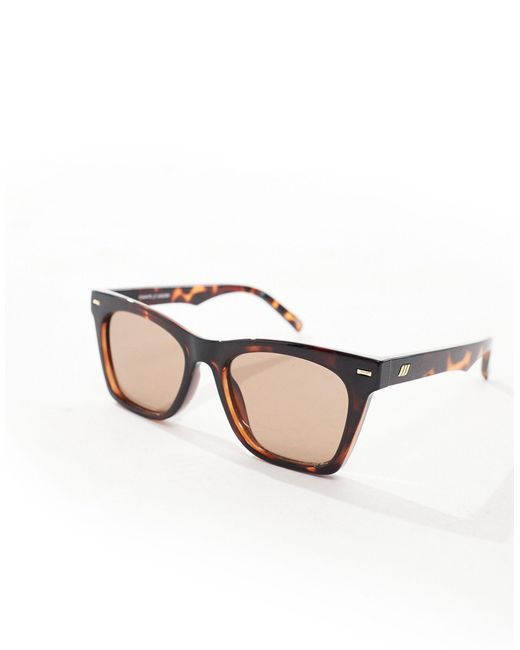 Chante - occhiali da sole squadrati tartarugati di Le Specs in Brown