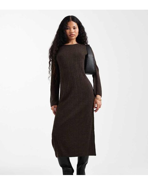 Only Petite Gebreide Lange Jurk in het Black