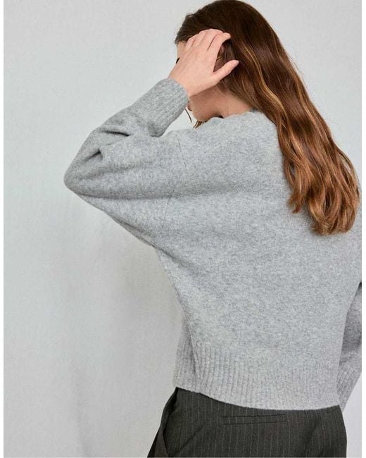 Stradivarius Gray Soft-Touch Basic Knit Jumper