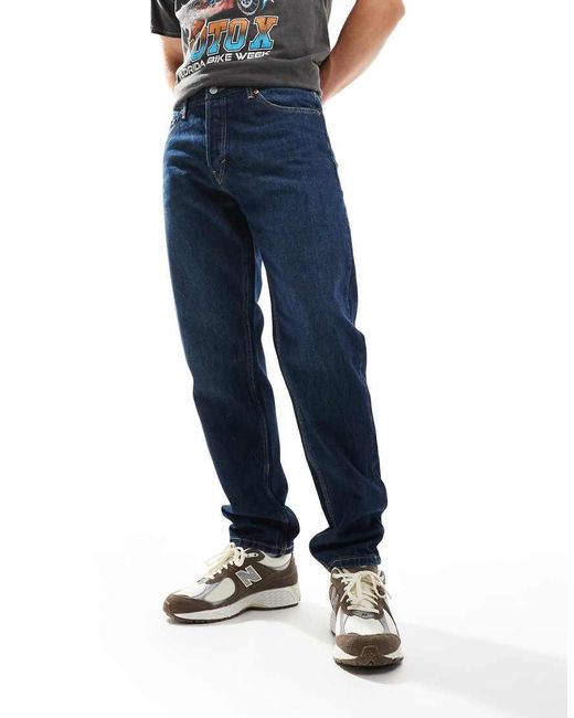 Weekday Blue Barrel Relaxed Fit Tapered Jeans for men